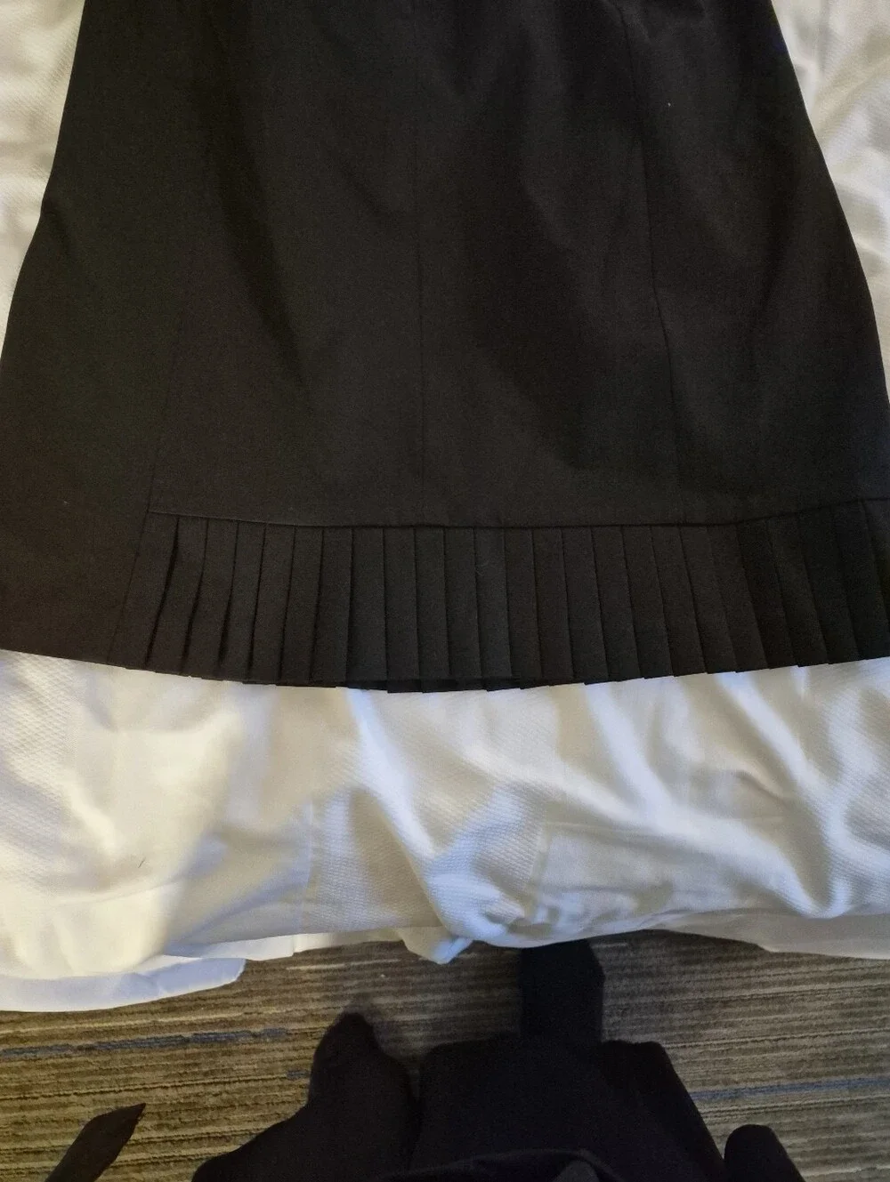 Valerie Stevens Black A-Line Skirt with Pleated Hem